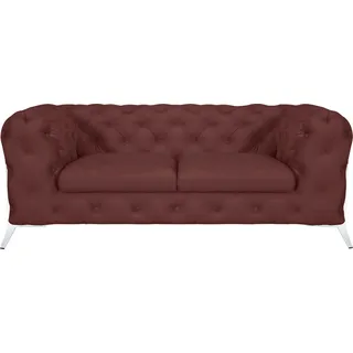 Home Affaire Chesterfield-Sofa »Amaury« aufwändige Knopfheftung, moderne Chesterfield Optik, Fußfarbe wählbar rosa