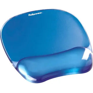 Fellowes Mauspad mit Handgelenkauflage Crystals - Mauspad mit Gelkissen - ergonomisches Mauspad - Gaming Mousepad - Handballenauflage - Farbe: blau