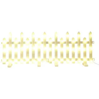 Wellhome Warmweiße Led-zaunleuchten Mit Controller Und Timer 8 Stücke - White - One Size