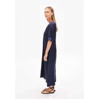 VAALI SATIN DRESS |  Webkleid aus NaiaTM Renew - blau (S)