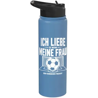 Ich Liebe Meine Frau Fernseher Freigibt Fußball Spieltag Stainless Steel Insulated Water Bottle