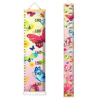 HIFOT Messlatte Kinder, Schmetterling Meßlatte Kinder Wachstumsmesser Messleiste für mädchen Jungs Kinderzimmer Wand Dekorationen 190cm * 20cm