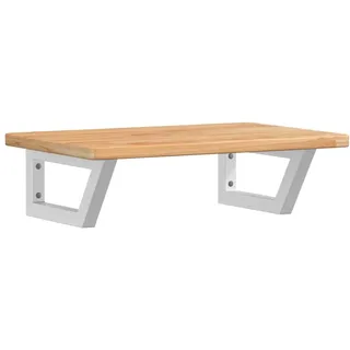 vidaXL Waschtischplatte mit Halterung Stahl und Massivholz Eiche - Braun