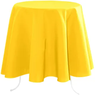 STOF Nelson Lovely Casa-Tischdecke-Größe Ø 180-100 Farbe Gelb-Modell rund-Tischwäsche-waschbar 30° -außergewöhnliche Qualität, Polyester, ø 180