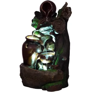 XL Brunnen Steine,Krüge, mit 3 LED Leuchten, (Brunnen3), LED Lampen Dekobrunnen Springbrunne MIT elektrischer Pumpe 48cm hoch