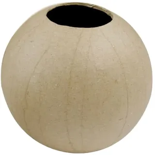 Décopatch HD004O Blumenvase Kugel aus Pappmaché, 11 x 11 x 10,5 cm, wasserfest zum Verzieren perfekt für Ihr Wohndeko, Kartonbraun