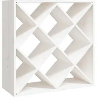 vidaXL Weinregal Weiß 62x25x62 cm Massivholz Kiefer - Weiß