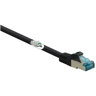 Renkforce RF-5047478 Netzwerkkabel, Patchkabel CAT 6a S/FTP (S-STP), RJ45 RJ-45, Schwarz Flammwidrig 1 St.