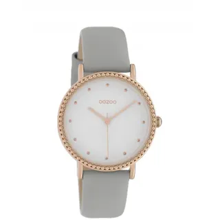 Oozoo Uhr Damen grau rosegold 34 mm - Grau