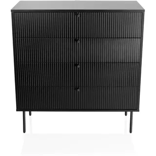 hjh living Kommode KARBY K 90x40x95 cm, Schubladenschrank im Industrial-Stil, viel Stauraum, Schwarz