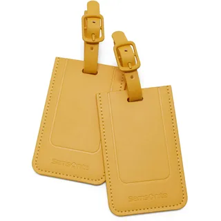 Samsonite TA Revolution - Gepäckanhänger Set 2 Stück, Kofferanhänger für Koffer und Taschen, mit verstellbarem Riemen, Adresskarte, Schutzklappe für Privatsphäre, Gelb