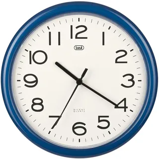 Trevi OM 3301, Wanduhr, Quarz mit Geräuschlosem Zeigerwerk, Durchmesser 24 cm, Geeignet für Küche, Büro und Geschäftsräume, Kunststoff, Rundes Format, Blau