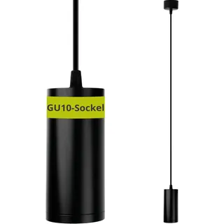 INNOVATE LED Pendelleuchte Deckenlampe höhenverstellbar [230V GU10 LED 130mm Schwarz] elegante Hängelampe aus Aluminium für Kücheninsel I Zylinder Deckenleuchte Esstisch excl. Leuchtmittel