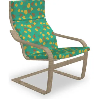 ABAKUHAUS Herbst Poäng Sessel Polster, Saisonfall des Blattes, Sitzkissen mit Stuhlkissen mit Hakenschlaufe und Reißverschluss, Sea Green und Senf