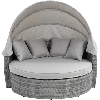greemotion Sonneninsel Bali, Lounge-Insel aus Polyrattan, ca. 160 x 150 x 140 cm, Anthrazit, Grau