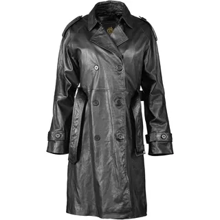 Apple of Eden Wintermantel "Apple of Eden Ledermantel AOE-145" mit Knopfleiste und Gürtel, schwarz