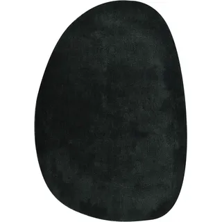 Hochflor-Teppich TOM TAILOR HOME "Shaggy Teppich Cozy", grün (dunkelgrün), B:80cm H:25mm L:120cm, Polyester, Teppiche, Hochflor-Teppich, Uni Farben, auch in Pastell Farben, weich & kuschelig, organische Form