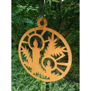 Edelrost Christbaumkugel Kerzen