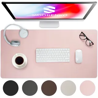 Sidorenko Schreibtischunterlage 80x40cm abwaschbar - Tischunterlage Schreibtisch aus PU-Leder - Schreibtisch Unterlage in rosa für Büro - Kinder Desk Mat, Mousepad, Mauspad, Schreibtischmatte