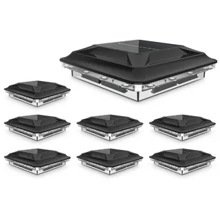 SenluKit 8 Stück Solar Pfostenleuchte, Verbesserte 3 Modi 16 LED Pfostenkappe Solar, Wasserfest Solarlampe für 9x9 10x10cm Holz/Vinyl Pfosten Garten Terrasse Zaun(Warmweiß Kaltweiß Neutralweiß)