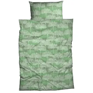 Casatex Bettwäsche »Ginkgo« 2 Stk., tlg. zarte Ginkgo Blätter, elegantes Design, grün,