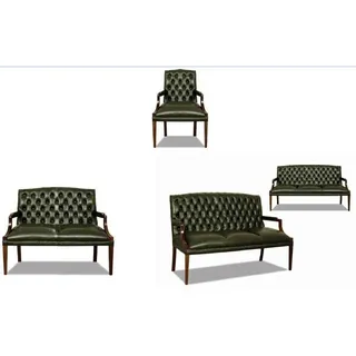 Sofagarnitur 3+2+1 Ledersofa Couch Sofa Garnitur Chesterfield Englischer Stil