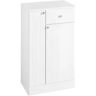 Pelipal Badezimmerschrank Quickset 955 in Weiß Hochglanz, 50 cm breit | Unterschrank mit 2 Türen, 1 Schubkasten und 1 Einlegeboden