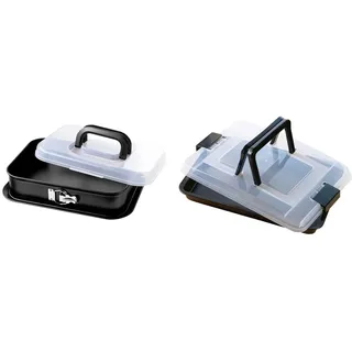 Kaiser Inspiration Springform eckig 36 x 24 cm, Backform rechteckig mit Deckel & Inspiration Kuchenblech mit Deckel 42 x 29 x 4 cm, Backblech- Backform beschichtet, klappbarer Griff