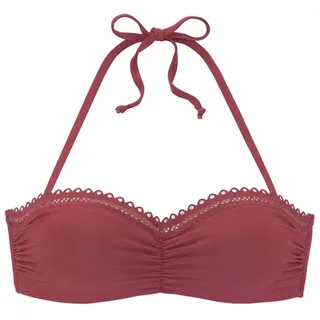 s.Oliver Bügel-Bandeau-Bikini-Top »Aiko« mit Häkeloptik, rot