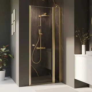 Breuer Drehtür Elana 2.0 mit Festteil für Nische Klarglas 200 cm x 100 cm Rechts