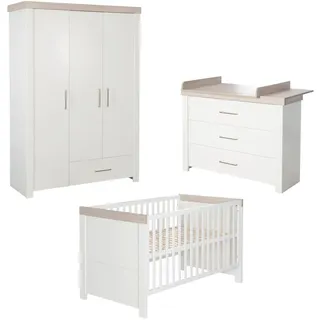 Roba Babyzimmer-Set Lucy, 3-teilig , Weiß , Holzwerkstoff , 76x82x144 cm , Blauer Engel , Babymöbel & Kindermöbel, Babyzimmer