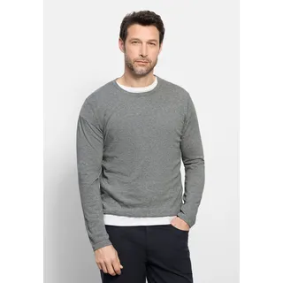 Olymp Rundhalspullover »OLYMP Strick Casual« Crew Neck, grau