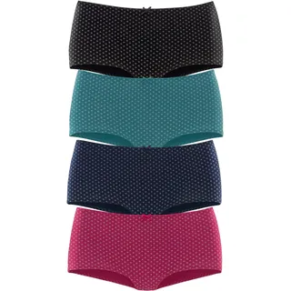 Hipster S.OLIVER, Damen, Gr. 40/42, bunt (petrol, navy, rosa, schwarz), Jersey, Obermaterial: 95% Baumwolle, 5% Elasthan, bedruckt, körpernah, Unterhosen Hipster, aus elastischer Baumwolle, Topseller