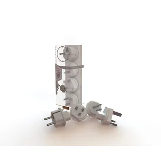 Allocacoc 18012 ReWirable Reisestecker für DE/FR/UK/USA/AUS Weiß