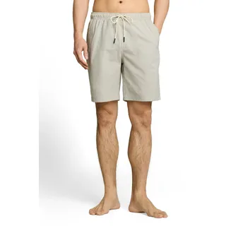 Badehose TOM TAILOR, Herren, Gr. XXL, N-Gr, beige (grün beige), Web, Obermaterial: 100% Polyester. Futter: 100% Polyester, gestreift, Badehosen Badehose, im Streifen-Design und mit Eingrifftaschen