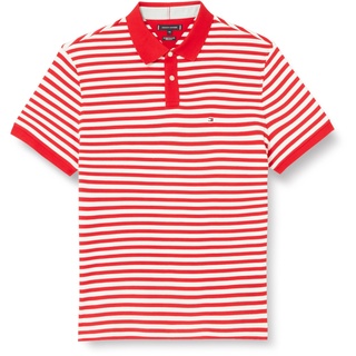 Tommy Hilfiger Herren Poloshirt Kurzarm 1985 Regular Polo Regular Fit, Mehrfarbig (Primary Red / White), S