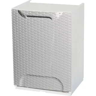 Rattan Effekt Polypropylen Rattan Schublade, mehrzweck modulare Kasten, 100% Italy, 34x29h47 cm, hellgraue Farbe - Weiß