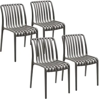 Tectake Alcudia Gartenstuhl 47 x 58 x 80,5 cm grau