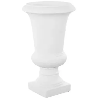 DRW Blumenkübel mit Fuß aus Fiberglas in Rohholz, 58 x 33 x 33 cm