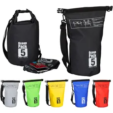 Bild Ocean Pack, 5L, wasserdicht, Packsack, leichter Dry Bag, Trockentasche, Segeln, Ski, Snowboarden, schwarz, 38 cm