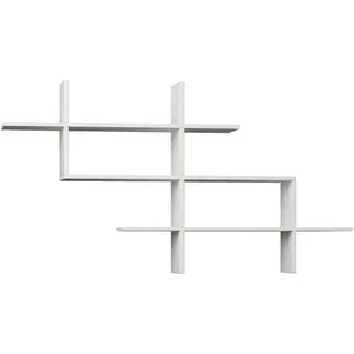 Livetastic Wandboard , Weiß , Holzwerkstoff , 150x82x22 cm , Wohnzimmer, Regale, Wandboards