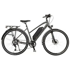 Bild E-Bike Damen Elektrofahrrad, 28" Trekking E-Bike, Blaupunkt Hinterradmotor, 8 Gänge, Akku (36V/12,8Ah/461Wh), Farbe grau