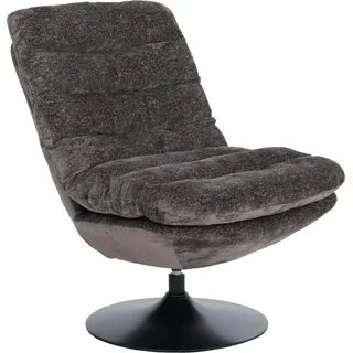MCW Loungesessel Q29 Drehbar Stoff Chenille 470g/m2 Öko-Tex Stahl Grau-Braun