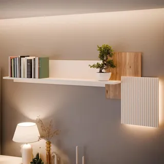 Forte Wandboard Oak Squere 187,4 x 21,9 x 77,6 cm Beige