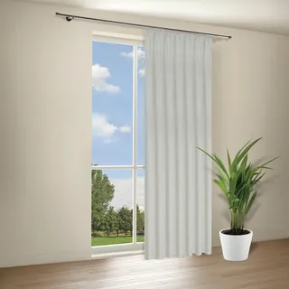 Gerster Gardine GERSTER "Kari" Gr. 1, grau (hellgrau), B:135cm H:245cm, Wirkware, Polyester, Gardinen, Gardine, Fertiggardine "Kari"