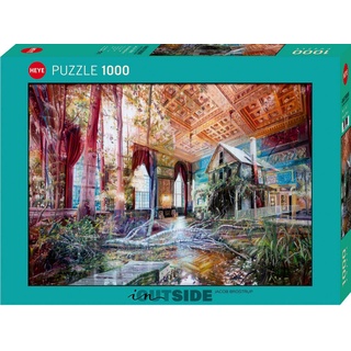 Heye Intruding House 1000 Teile Kunstpuzzle, Teal/Turquoise Green, 50 x 70 cm