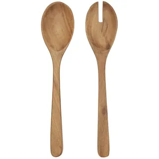 Butlers Salatbesteck (4er Set) Pure Kitchen , Braun , Holz , 1 cm , Besteck, Salatbesteck