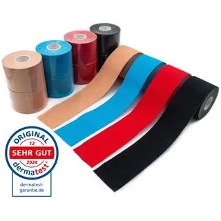 Axion axion® Kinesiologie Tapes 12er Mix Set | Wasserfeste • hautfreundliche • elastische • selbstklebende Fitness Bandage | Physio-tape optimal für Sport & Alltag
