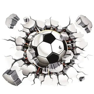 Wandtattoo Fussball Kinderzimmer Junge 3D Fußball Poster Wandsticker Jugendzimmer Jungen Schlafzimmer Deko