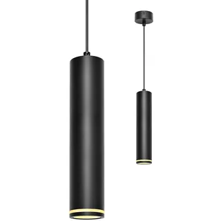 BOYIR Pendelleuchte Modern Zylinder Schwarz Hängelampe 30cm, Hängeleuchte Höhenverstellbar Aluminium Kronleuchter mit GU10 Fassung max. 60 Watt Pendellampe Deckenlampe für Wohnzimmer Schlafzimmer